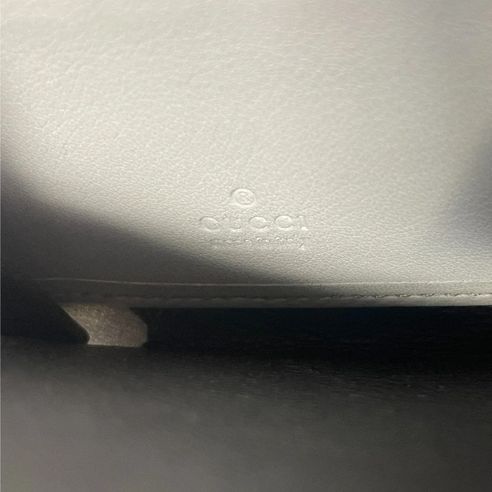 Gucci Wallet Long Continental Card White Leather GG Monogram Brown Zip Around - Picture 6 of 8